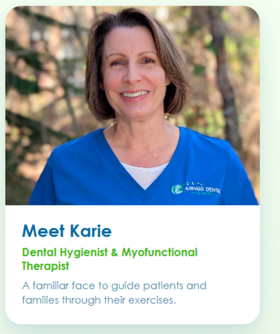 Karie smiling outdoors in her Airway Dental & More scrubs