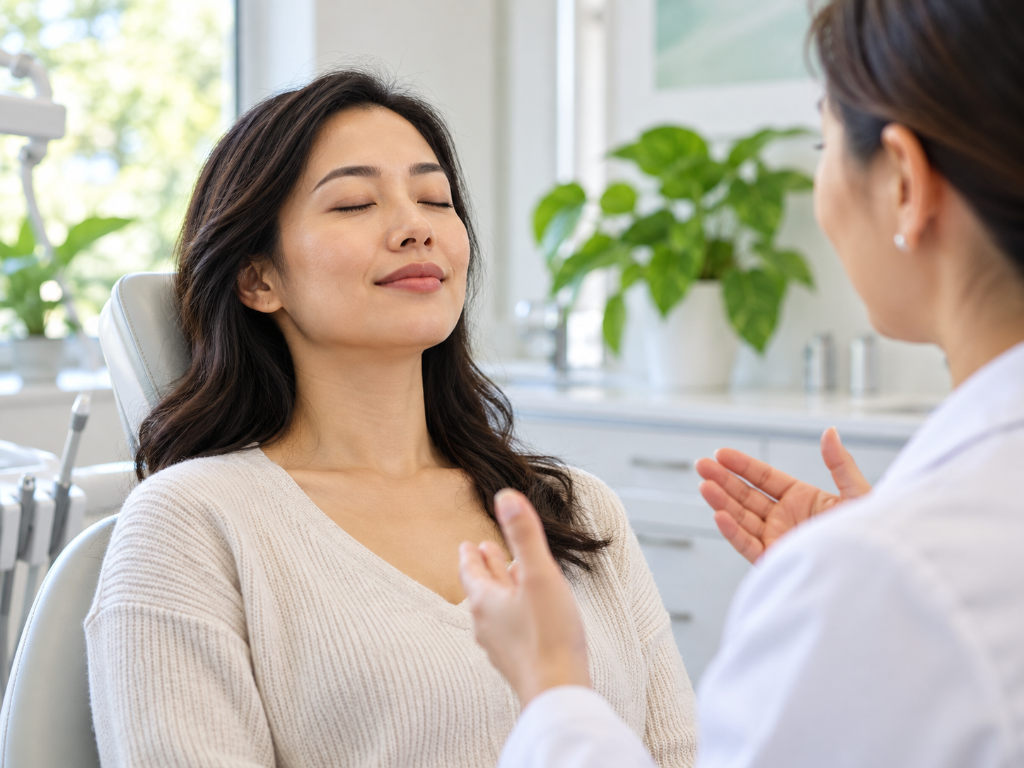 Illustrative patient-care scene representing a breathing discussion