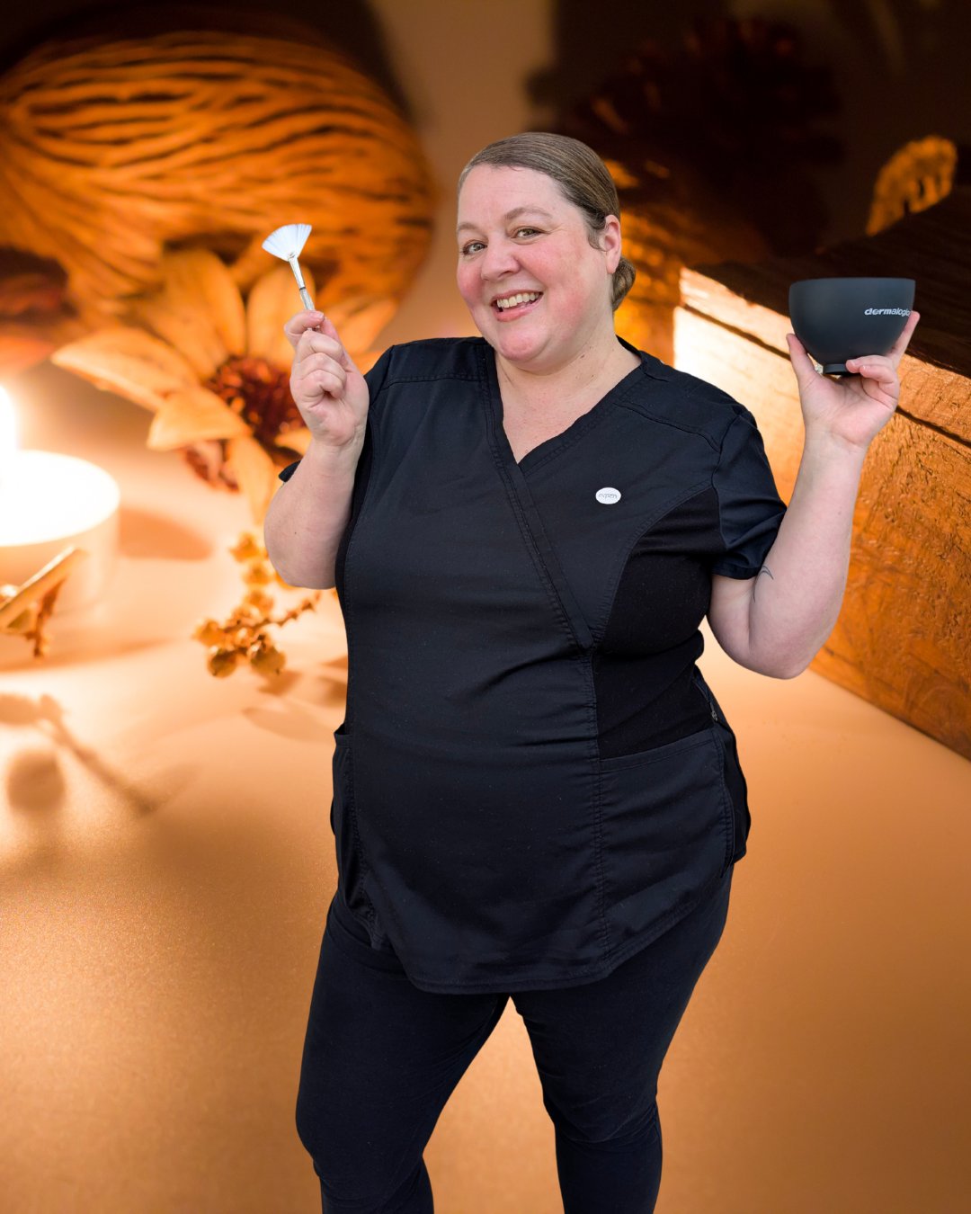 Bethany Sutherland holding skin care tools