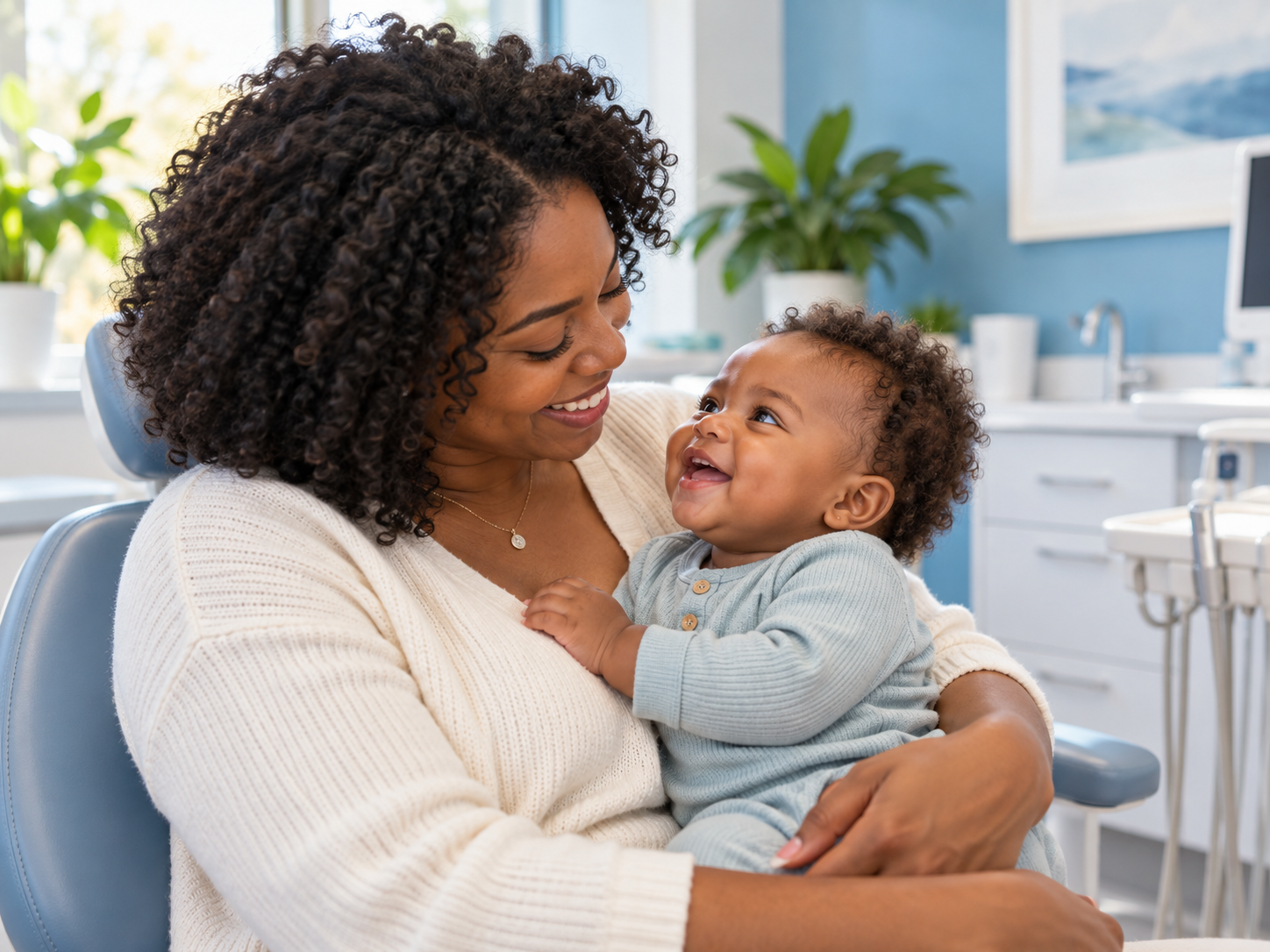 Illustrative image of a parent holding an infant